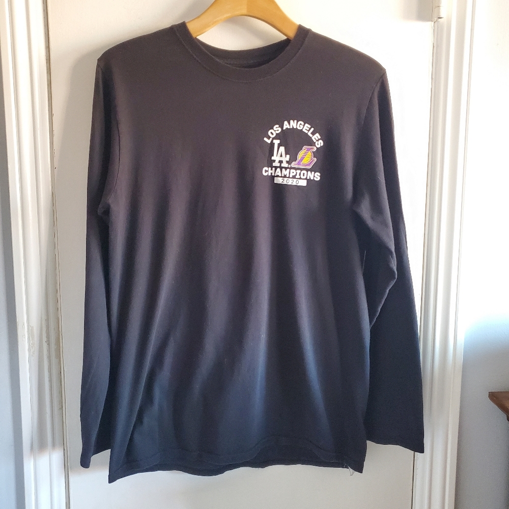 Fanatics LA Lakers & Dodgers 2020 Champs Long Sleeve Size M NBA & World Series - Picture 2 of 8